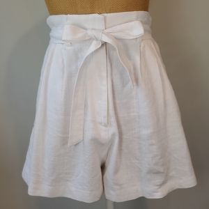 Cream Linen Hight Waist Shorts H&M Size 4